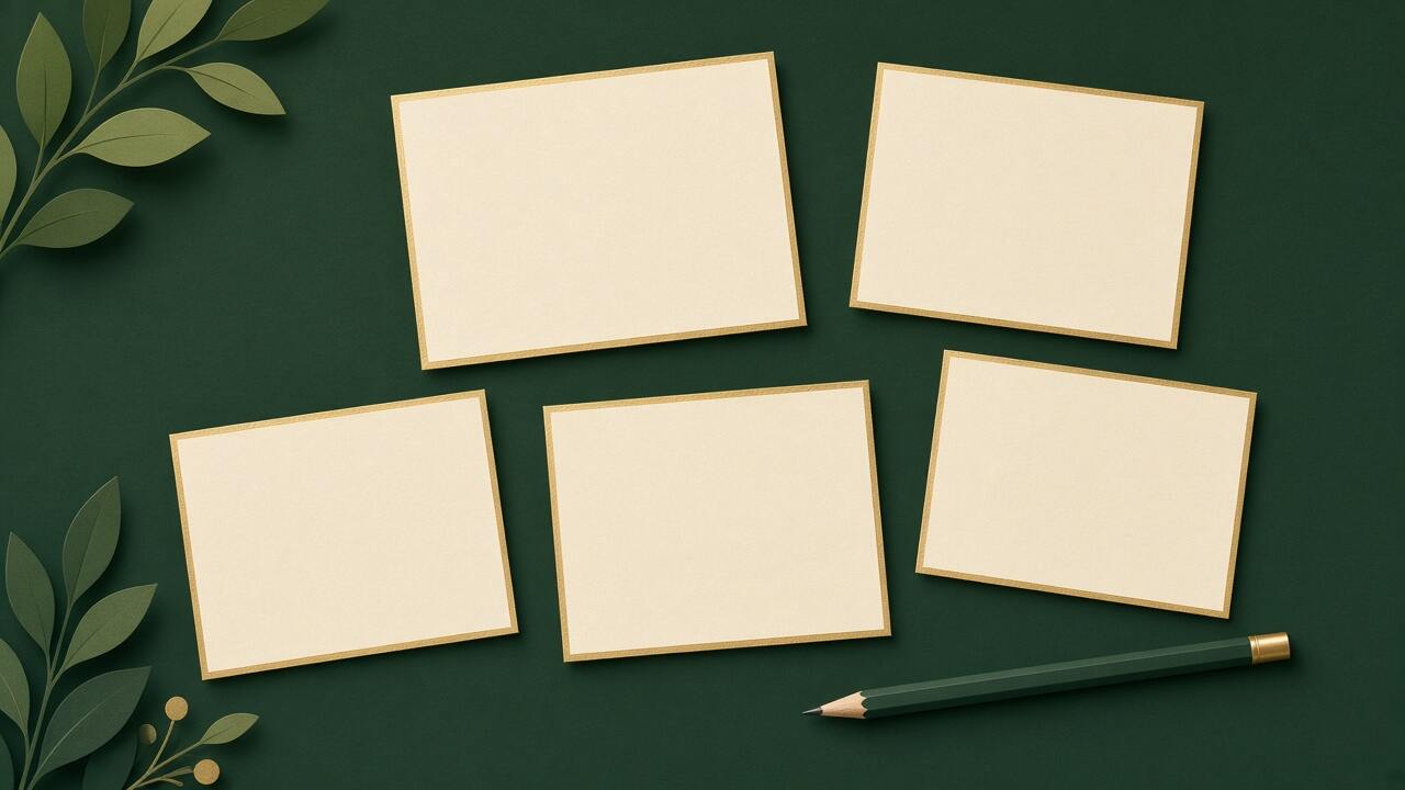Example illustration of blank page cards. It is not a client's website.